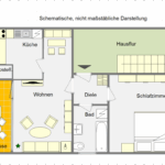 Grundriss einer Eigentumswohnung in Iserlohn-Letmathe. Schematische Darstellung