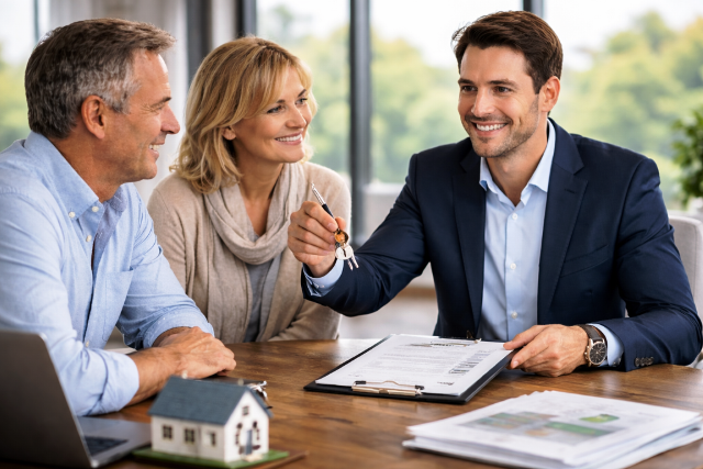 WZ-Immobilien verkauft ein Haus in Hemer. Die Käufer unterschreiben gerade den Kaufvertrag