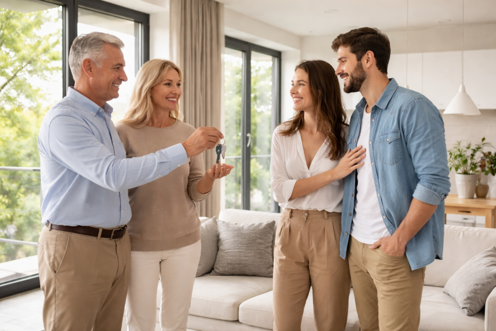 Eigentumswohnung in Hemer verkaufen ist das Thema. Ein Ehepaar hat seine Eigentumswohnung in Hemer verkauft und überreicht den neuen Eigentümern der Wohnung die Schlüssel