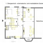 Grundriss-Darstellung des ersten Obergeschosses des Wohnhauses in Nachrodt-Wiblingwerde