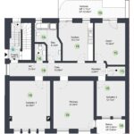 Grundrisszeichnung mit Quadratmeterangabe der Wohnung in Iserlohn
